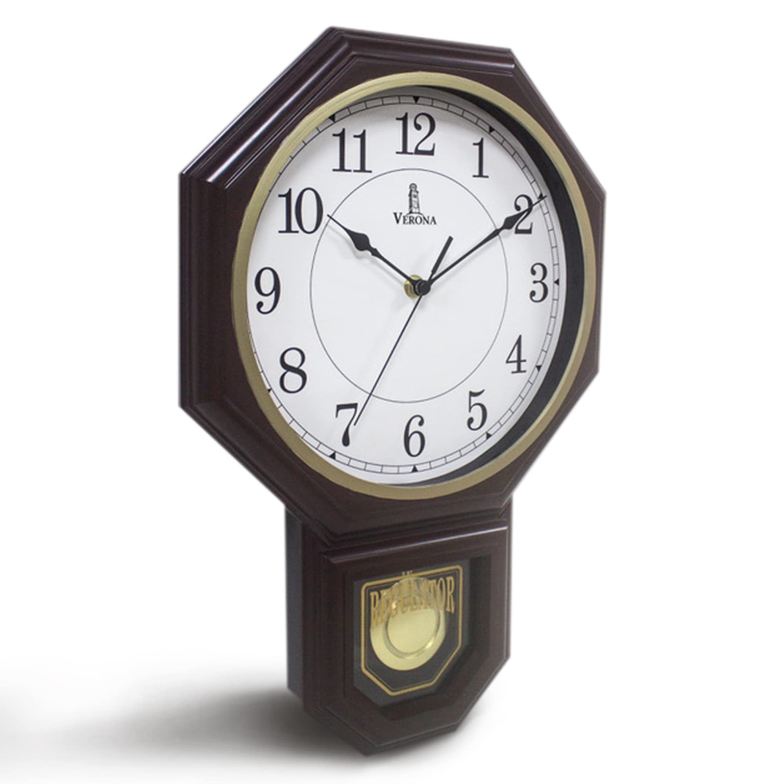 Chiming Wall Clock with Pendulum - Schoolhouse Regulator Clock - Westminster ...