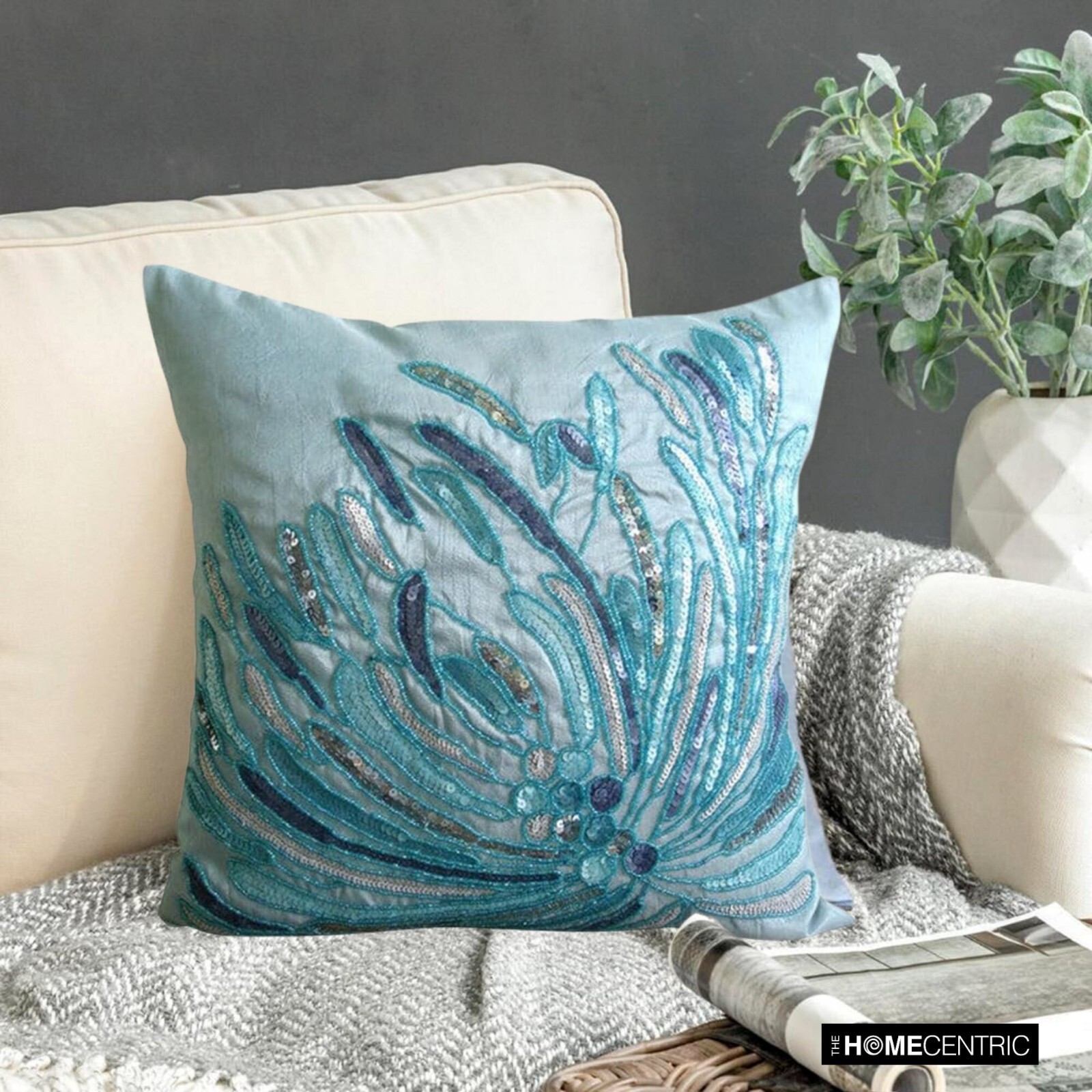 Square Decorative Pillow Cover Blue 16