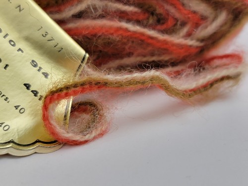Vintage Tricolor Mohair Acrylic Yarn Italy ~ 11 Skeins Brown White Orange - Picture 4 of 6