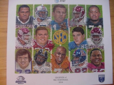 2016 SEC Legends Poster-Steve Spurrier/Chris Samuels/Kris Mangum/Jon Stinchcomb