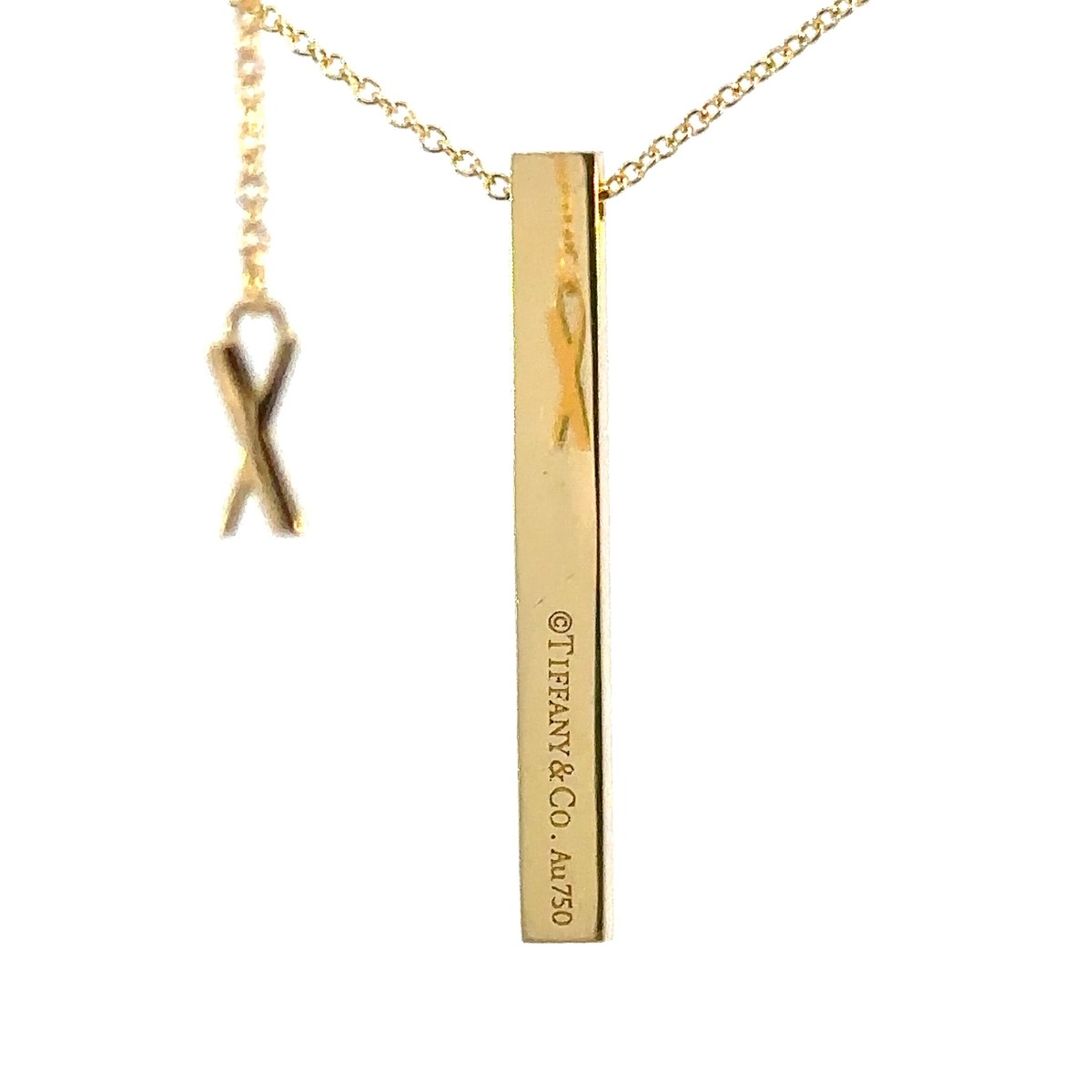 Tiffany & Co. 18K Yellow Gold Atlas Numeral Bar Pendant