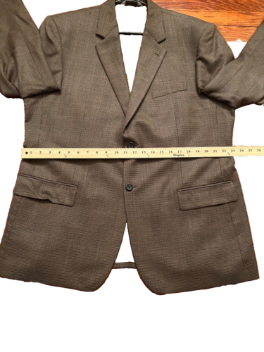 Pronto Uomo 46R Brown 100% Wool Mens Suit Blazer Sport Coat Jacket - Picture 7 of 18
