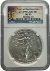 2013 NGC MS70 Purple Heart Label American Silver Eagle ASE $1 Fine Silver Coin