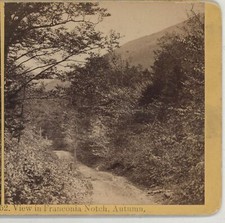 Old Dirt Road Franconia Notch Autumn White Mountains NH Kilburn Stereoview c1870 Old Dirt Road Franconia Notch Autumn White Mountains NH Kilburn Stereoview c1870