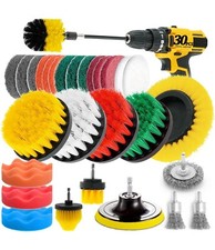 30Pack Drill Brush Attachments Set,Scrub Pads Sponge, Power Scrubber Brush ...