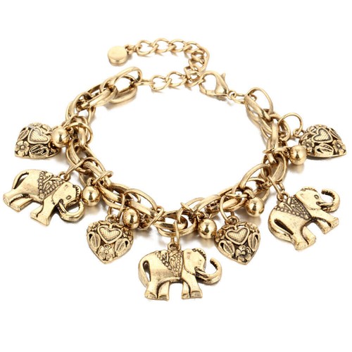Retro Elegante Pulsera Elefante Chapada en Plata 925 Mujer Moda Regalo - Imagen 8 de 11