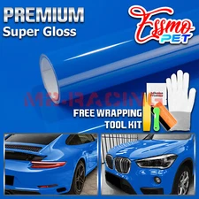 ESSMO PET Super Gloss Sapphire Blue Vehicle Vinyl Wrap Decal Sheet Like Paint