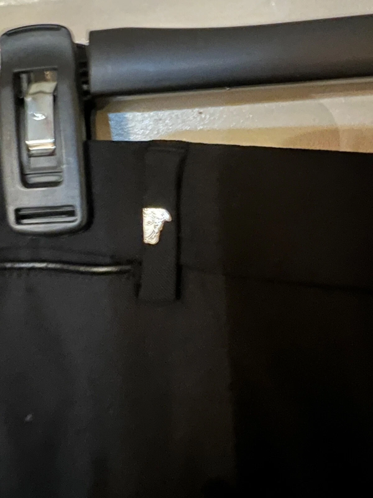 Nuovi pantaloni casual da uomo neri elasticizzati collezione Versace taglia 40 US 56 IT