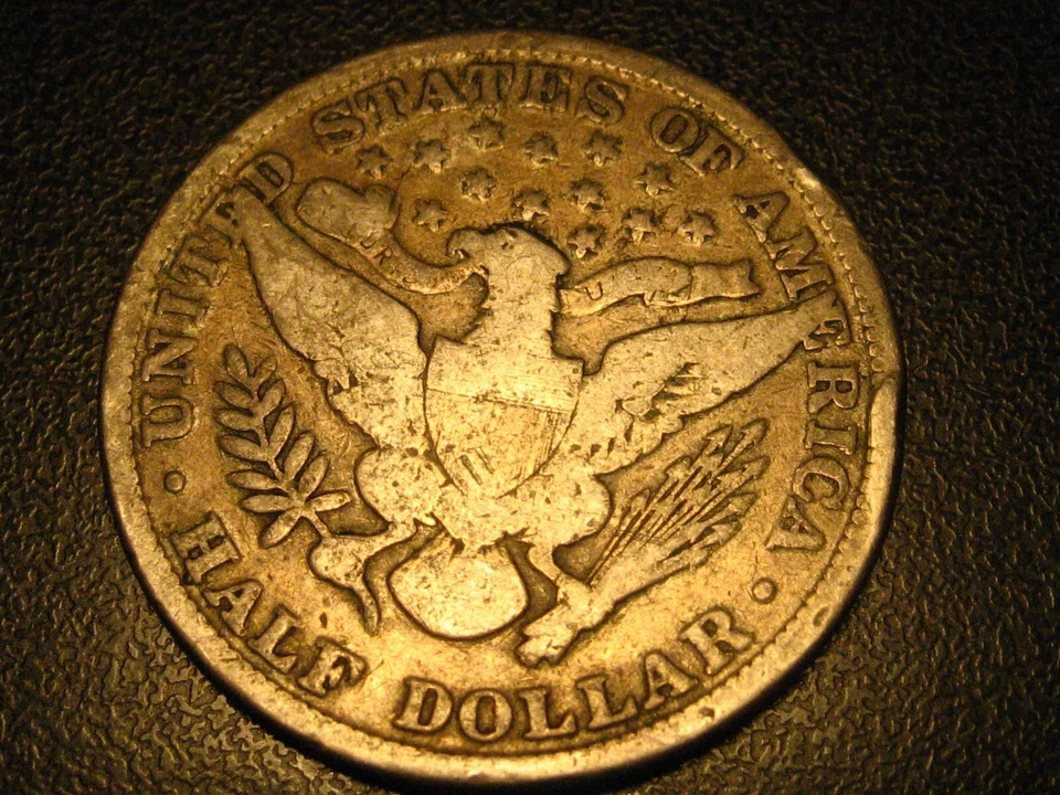 1897-P 90% Silver Barber Half Dollar Good ERROR IMPRINT ON SHIELD  ^^^^^ - Image 4 of 4