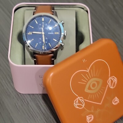 Fossil Men's Townsman Quartz Stainless Steel Leather Chronograph Watch  FS5279