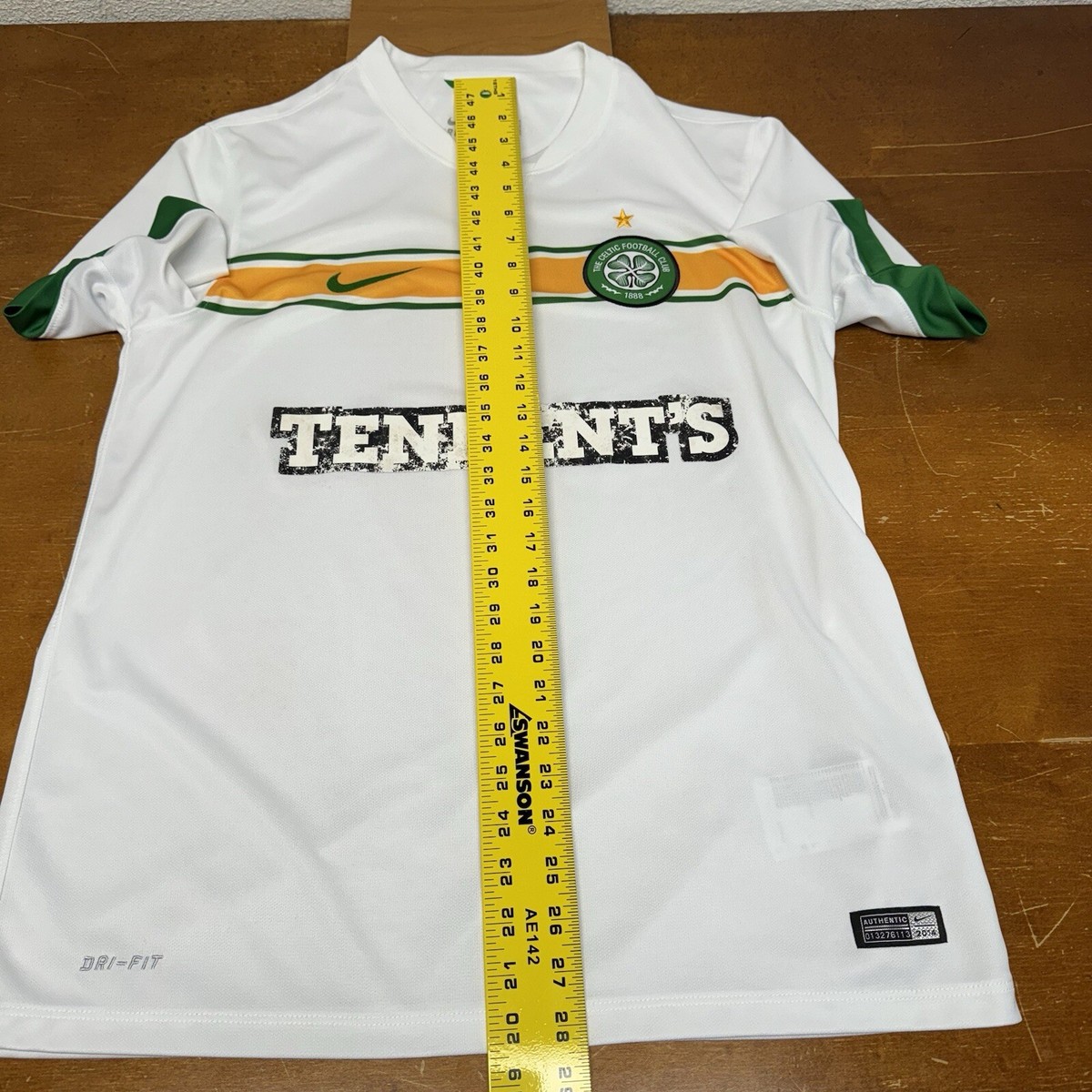 Celtic Jersey Mens Large White Soccer 2014 2015 Dri Fit Nike