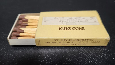 Vintage Astor's King Cole Bar, St. Regis Sheraton MATCHBOX Full Unstruck