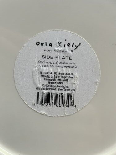 Orla Kiely melamine side/sandwich plates (4) GREEN PEARS & APPLES 8 3/4" READ! - Picture 6 of 11