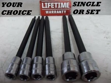 NEW CRAFTSMAN TORX BIT SOCKET LONG STAR 1/4" & 3/8" CHOICE OF SINGLE OR 6PC SET