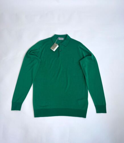 John Smedley Men's Knitted Polo Shirt Camden Knit Button LS Merino Wool England - Picture 3 of 25