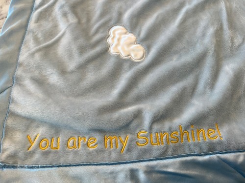 BABY GANZ Lovey Security Blanket You Are My Sunshine Blue Plush Sun W/Satin Trim - Picture 7 of 12