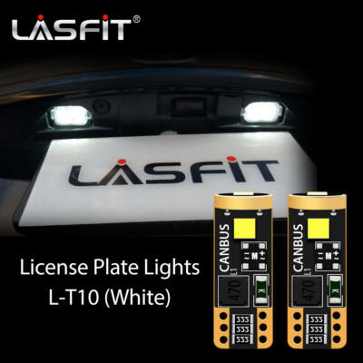 LASFIT 168 194 2825 W5W Bright 6000K LED License Plate Tag Light 1 Year Warranty