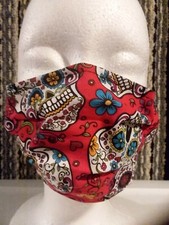 Sugar Skulls Handmade Face Mask, Cotton--READ DESCRIPTION PLEASE  2 designs 