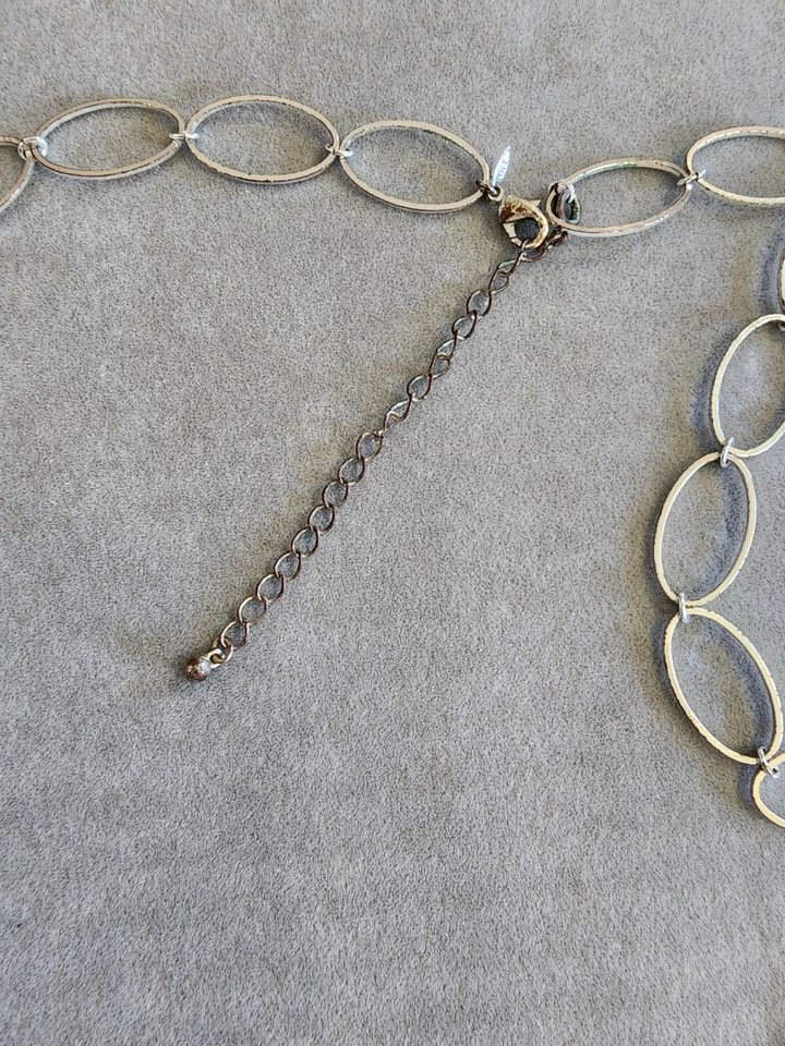 Collar lazo placa de plata martillada retorcida firmado en caja original 37" ¡ENVÍO GRATUITO! Foto 2 de 4