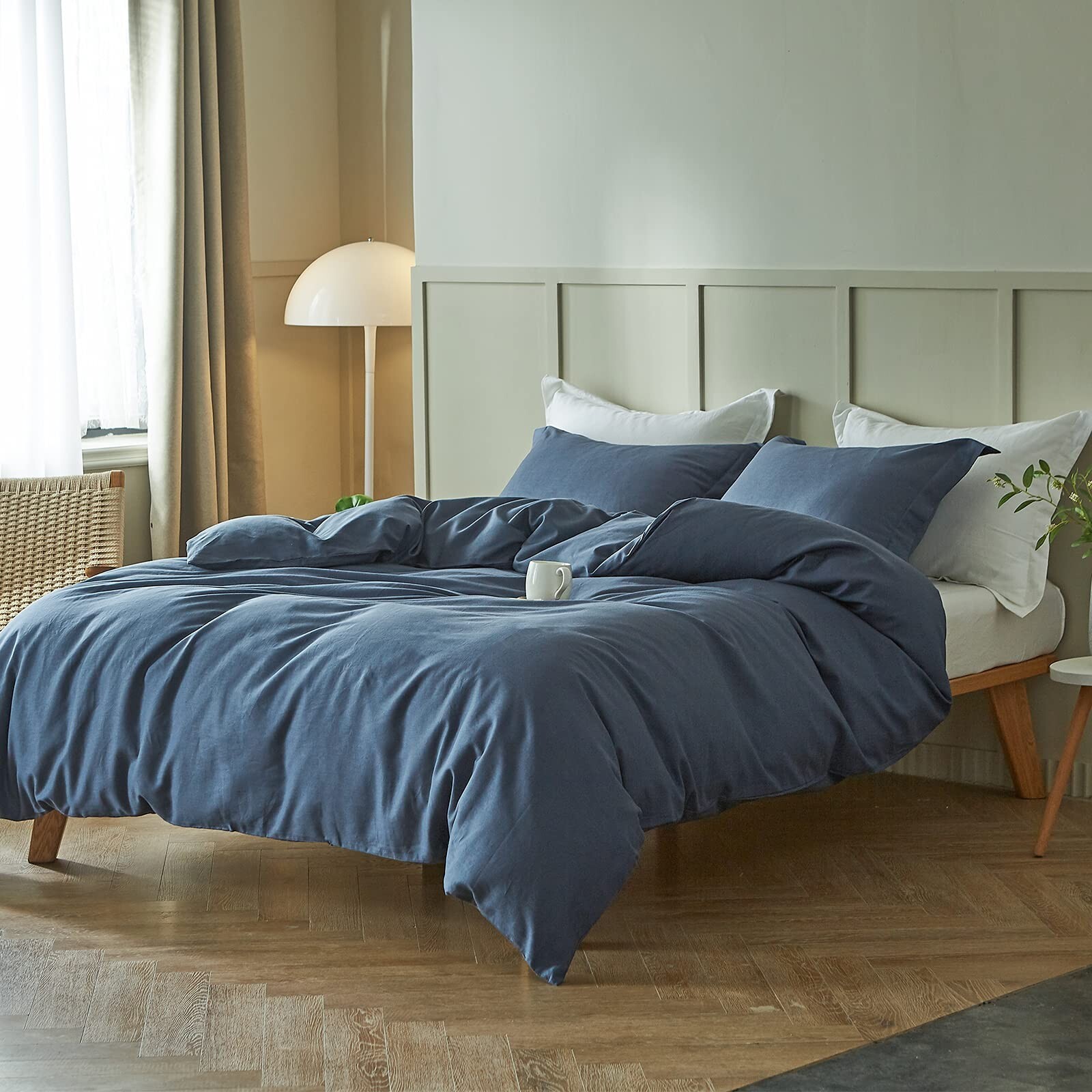 Simple&Opulence French Linen Duvet Cover Set 68" x 86"- 2 Pieces (1 Comforter...