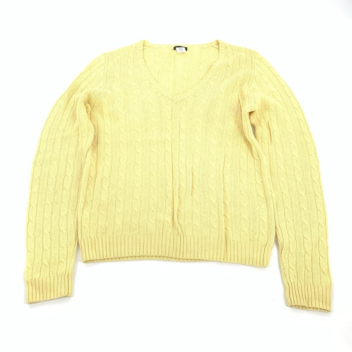 Wool Yellow Cable Knit Sweater Womens Buy Polo Women Regular Fit