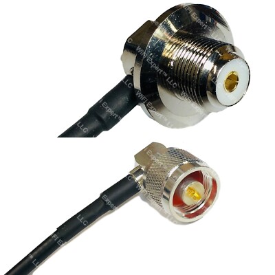 RFC240UF UHF Female Angle Bulkhead to N MALE ANGLE RF Cable FAST-SHIP LOT