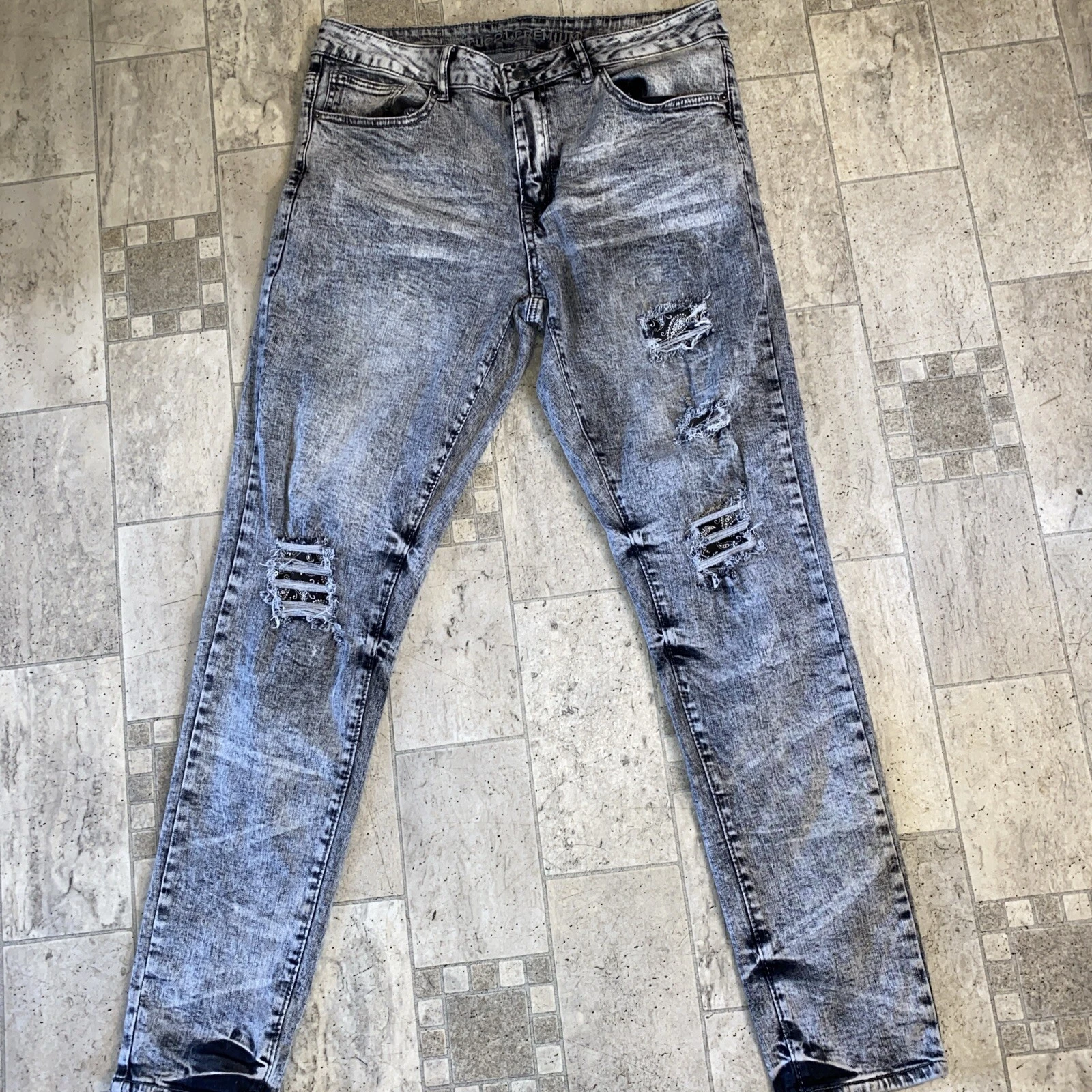 Jeans coniques minces Rue21 pour hommes Supreme Flex 32 x 32 voir photos mesures réelles