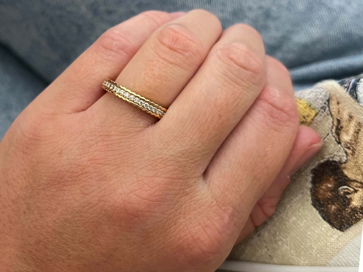 Eternity Band Diamond Ring Solid 18k Rose Gold