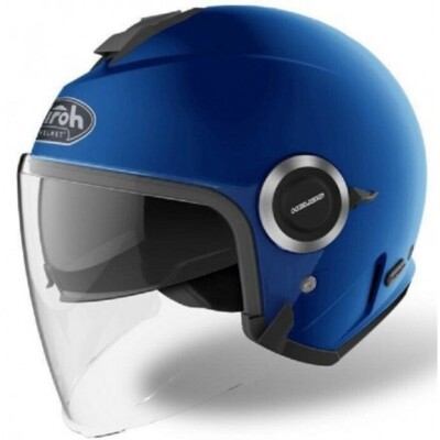 Jet Helmet Motorcycle Scooter Airoh Helios Blue Matte Helmet Casque Helm