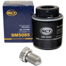 Ölfilter SM5085 + Ölablassschraube für Audi A3 Seat Ibiza Skoda Yeti VW CC