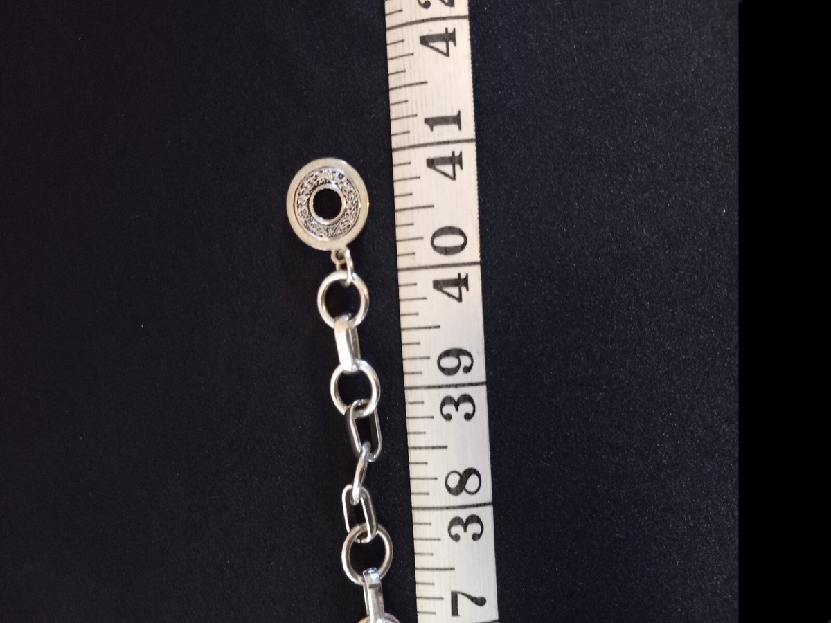 Vintage Chicos Belt Silver Tone Textured Metal Chain & Link 
