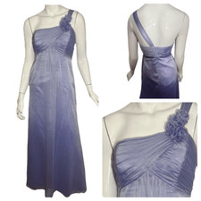 Belsoie Lilac One Shoulder Criss-Cross Bodice Formal Dress -- 4