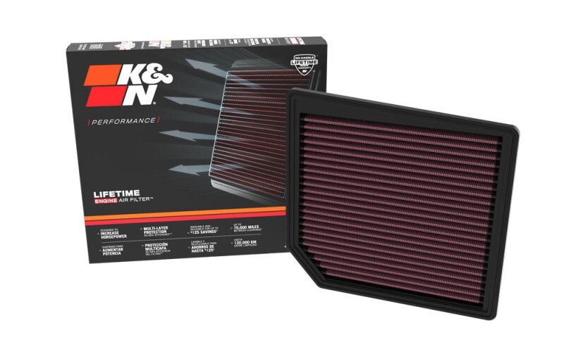 K&N 33-3182 Hi-Flow Air Intake Filter for 2022-2023 Maserati Ghibli Levante 2.0L