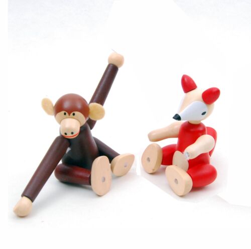 New wooden Flexi animals - Monkey & Fox Loot bag party favour - Picture 1 of 1