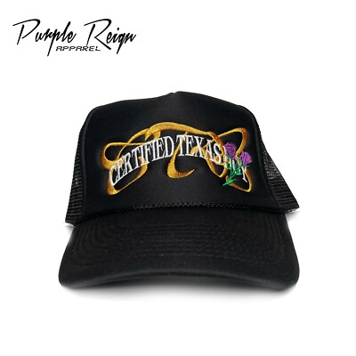 Certified Lover Texas Boy Trucker Hat Black Foam Cap Drake CLB Embroidery Vtg