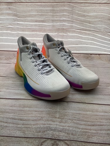 new Men’s Size 7 - adidas D Rose 10 Pride month Pack Gray Rainbow FX4795 - Picture 2 of 3