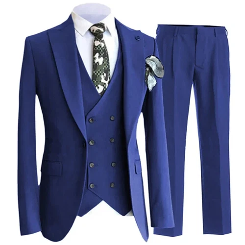 Pants Vest Men Suits Dress 3 Piece Set Male Blazers Wedding Jacket Coat Trousers - Picture 35 of 50