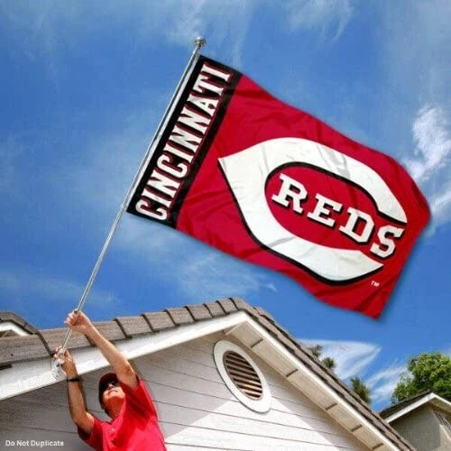 Cincinnati Reds 3x5 ft Flag Banner MLB Baseball Champions Free Shipping - Image 2 of 4