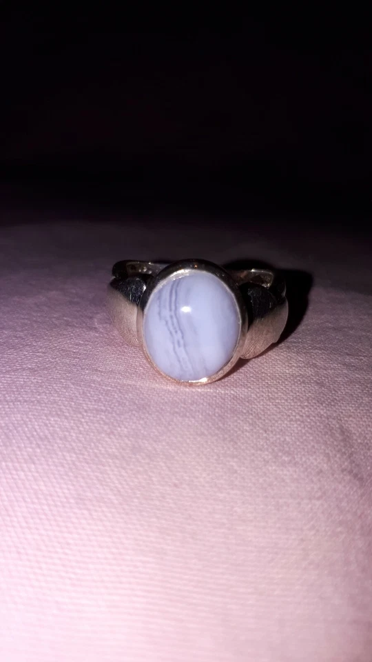 Ring Silberring 925er Edelstein Chalzedon - Cabochon 6,39 g Größe 17 / 56 - Bild 2 von 4
