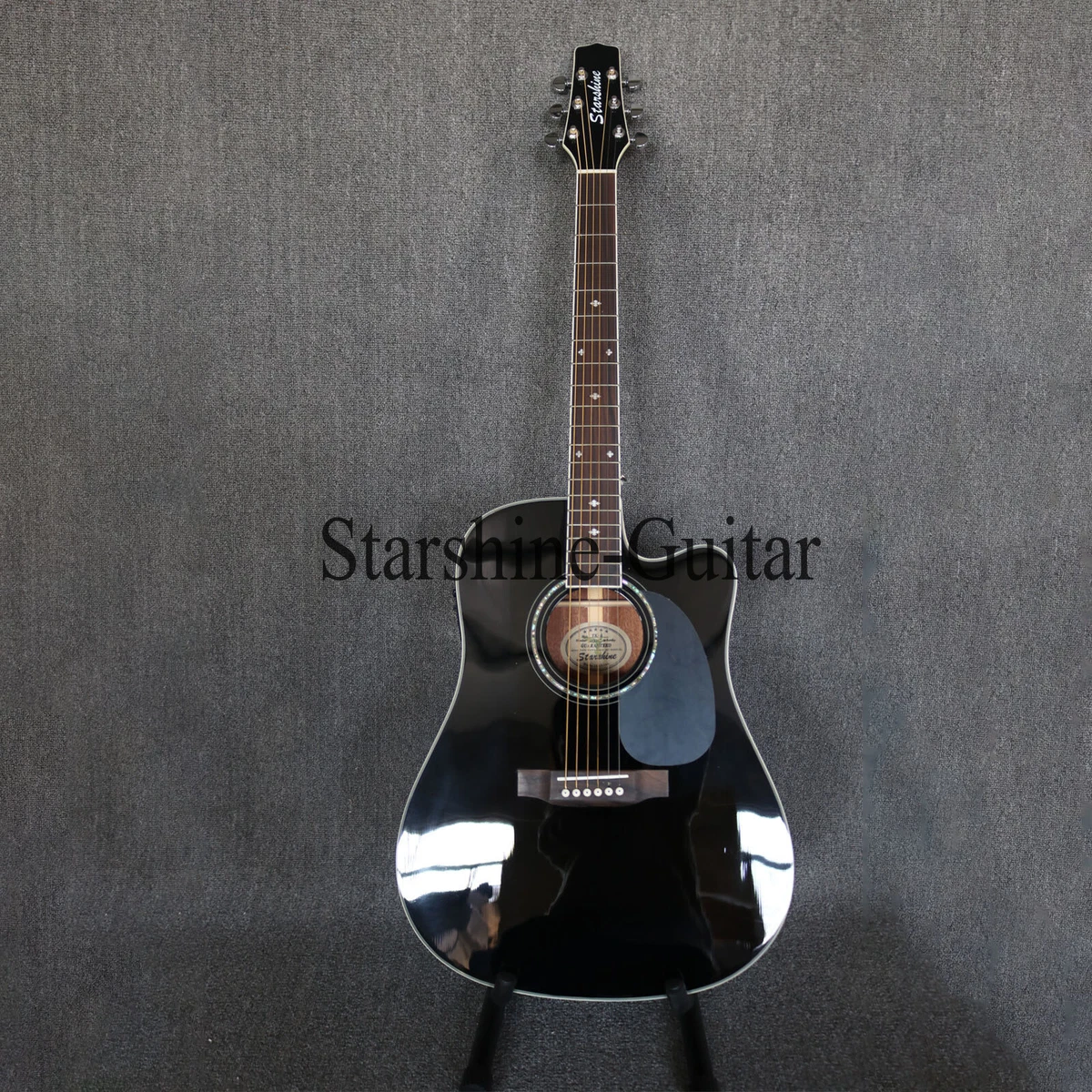 STARSHINE 6 String Cutaway Acoustic Guitar EQ Solid Spruce Top