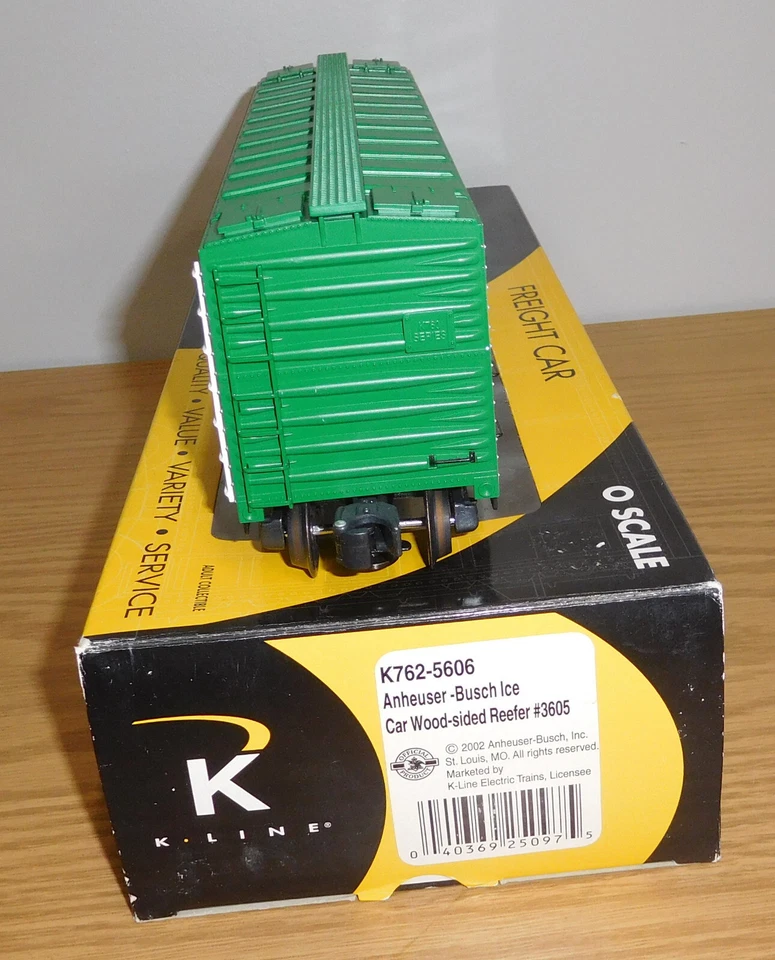K-LINE K762-5606 ANHEUSER-BUSCH BEER ICE CAR O SCALE WOOD-SIDED REEFER TOY TRAIN - Image 4 of 4