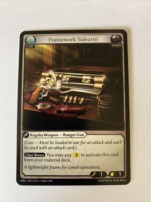 Grand archive TCG Framework Sidearm 010 Rare englisch near mint