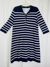 J. McLaughlin Nautical Lynn Shift Dress  Gold Striped Womens Small Resort Luxury