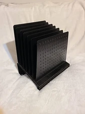 VTG STEELMASTER LIT-NING Slanted Vertical Organizer 6 Section Black, Dotted