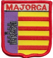 Spain Balearic Islands Majorca Mallorca Flag Shield Embroidered Patch