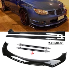 For Subaru WRX STi /BRZ Front Bumper Lip Splitter Spoiler Glossy Black Body Kit