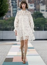 Sold Out-Ulla Johnson Albertine Guipure Lace White Mini Dress Size 2 Boho Rare