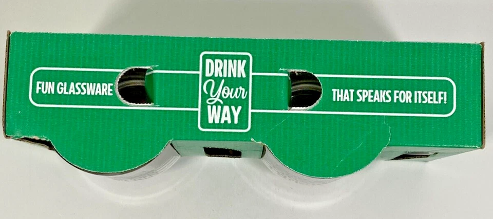 Divertidas tazas de vidrio de Navidad Drink Your Way atrevidas parejas de Navidad nuevas en caja Foto 4 de 4