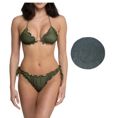 WIKINI bikini triangolo foderato lurex unito FRU FRU MADE IN ITALY