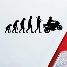 Auto Aufkleber Evolution Motorrad Mopped Bike 15x4,5 cm Sticker Heckscheibenaufk